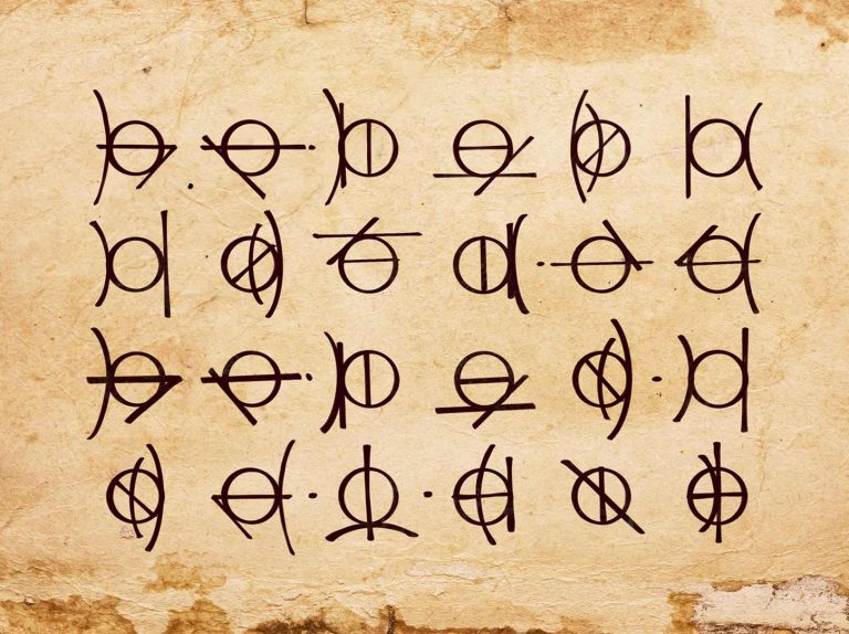 Spoken language of the mountain dwarves on parchment